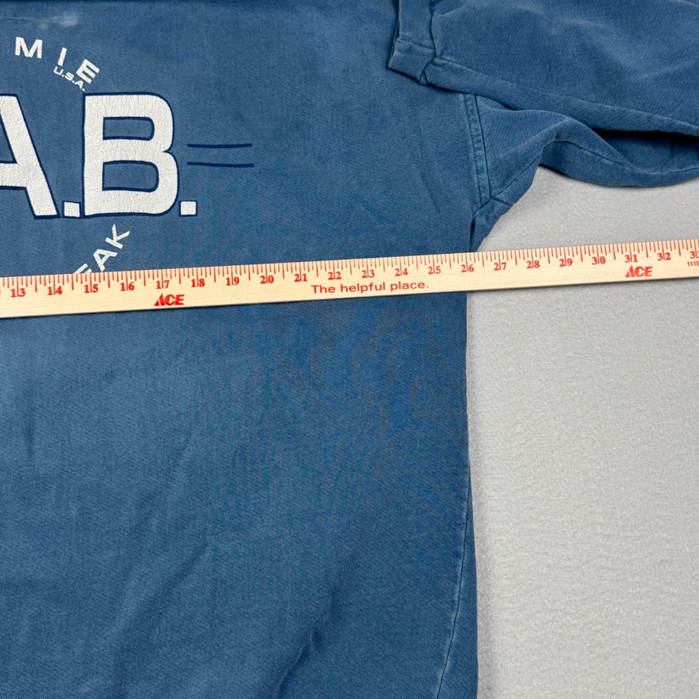 VTG Gimmie International GAB Gimmie A Break Large Sweatshirt Blue Made in USA - Picture 7 of 8